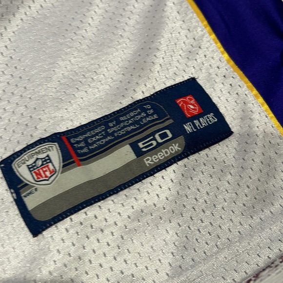 Minnesota Vikings Brett Farve NFL Reebok on field jersey. Size 50(large) 1 star - Picture 6 of 7